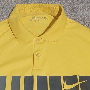 Nike Dri-Fit golf polo. Yellow short sleeve Vented Size L Large
